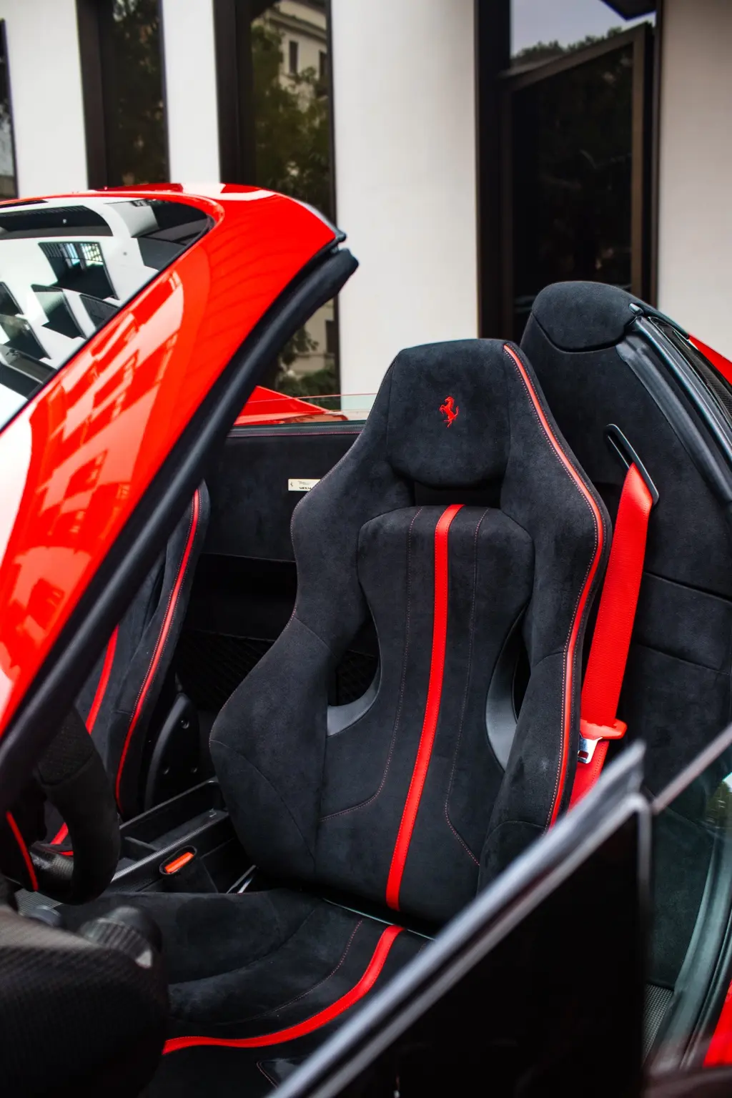 Open cockpit of the Ferrari 488 Pista Spider